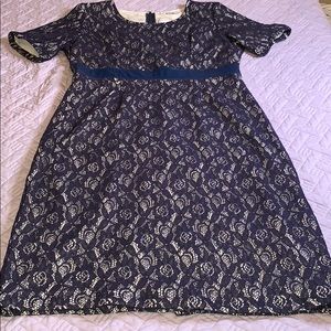 Downeast Womens Lace Dress Navy Blue Size Large